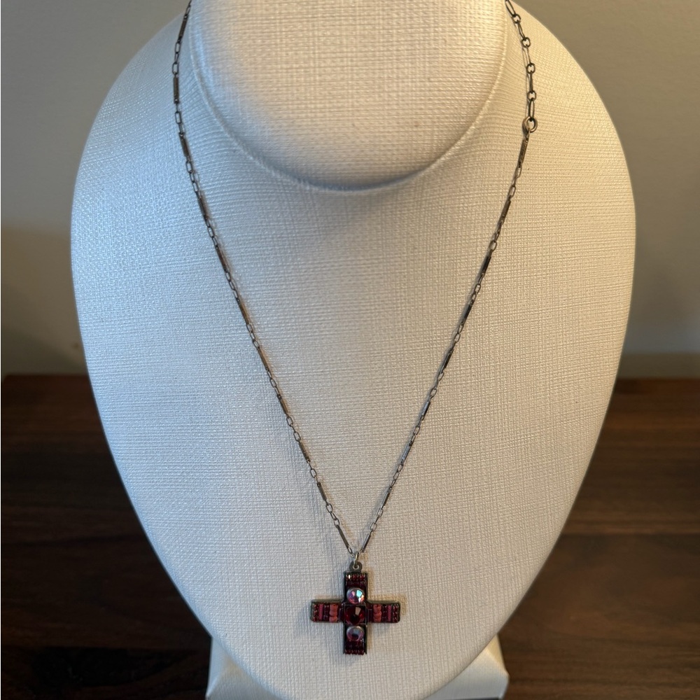 Ayala Bar Red Cross Pendant Necklac